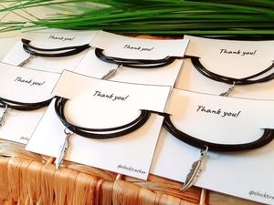 Bundle 30pcs 'Thank you' Feather Necklace Gifts